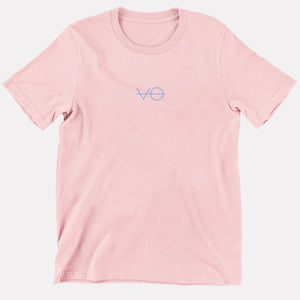 VO Embroidered Kids T-Shirt (Unisex)-Vegan Apparel, Vegan Clothing, Vegan Kids Shirt, Mini Creator-Vegan Outfitters-3-4 Years-Pastel Pink-Vegan Outfitters