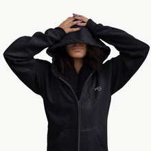 Load image into Gallery viewer, VO Embroidered Zipped Hoodie (Unisex)-Vegan Apparel, Vegan Clothing, Vegan Zoodie JH050-Vegan Outfitters-Small-Charcoal-Vegan Outfitters