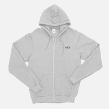 Charger l&#39;image dans la galerie, VO Embroidered Zipped Hoodie (Unisex)-Vegan Apparel, Vegan Clothing, Vegan Zoodie JH050-Vegan Outfitters-Small-Grey-Vegan Outfitters