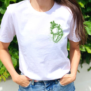 Vegan Anatomy Heart Ethical Vegan T-Shirt (Unisex)-Vegan Apparel, Vegan Clothing, Vegan T Shirt, BC3001-Vegan Outfitters-X-Small-White-Vegan Outfitters