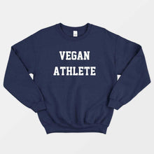 Load image into Gallery viewer, Vegan Athlete Ethical Vegan Sweatshirt (Unisex)-Vegan Apparel, Vegan Clothing, Vegan Sweatshirt, JH030-Vegan Outfitters-X-Small-Navy-Vegan Outfitters