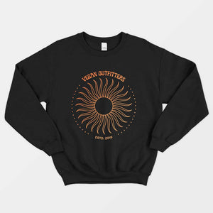 Vintage Sun Graphic Sweatshirt (Unisex)-Vegan Apparel, Vegan Clothing, Vegan Sweatshirt, JH030-Vegan Outfitters-X-Small-Black-Vegan Outfitters
